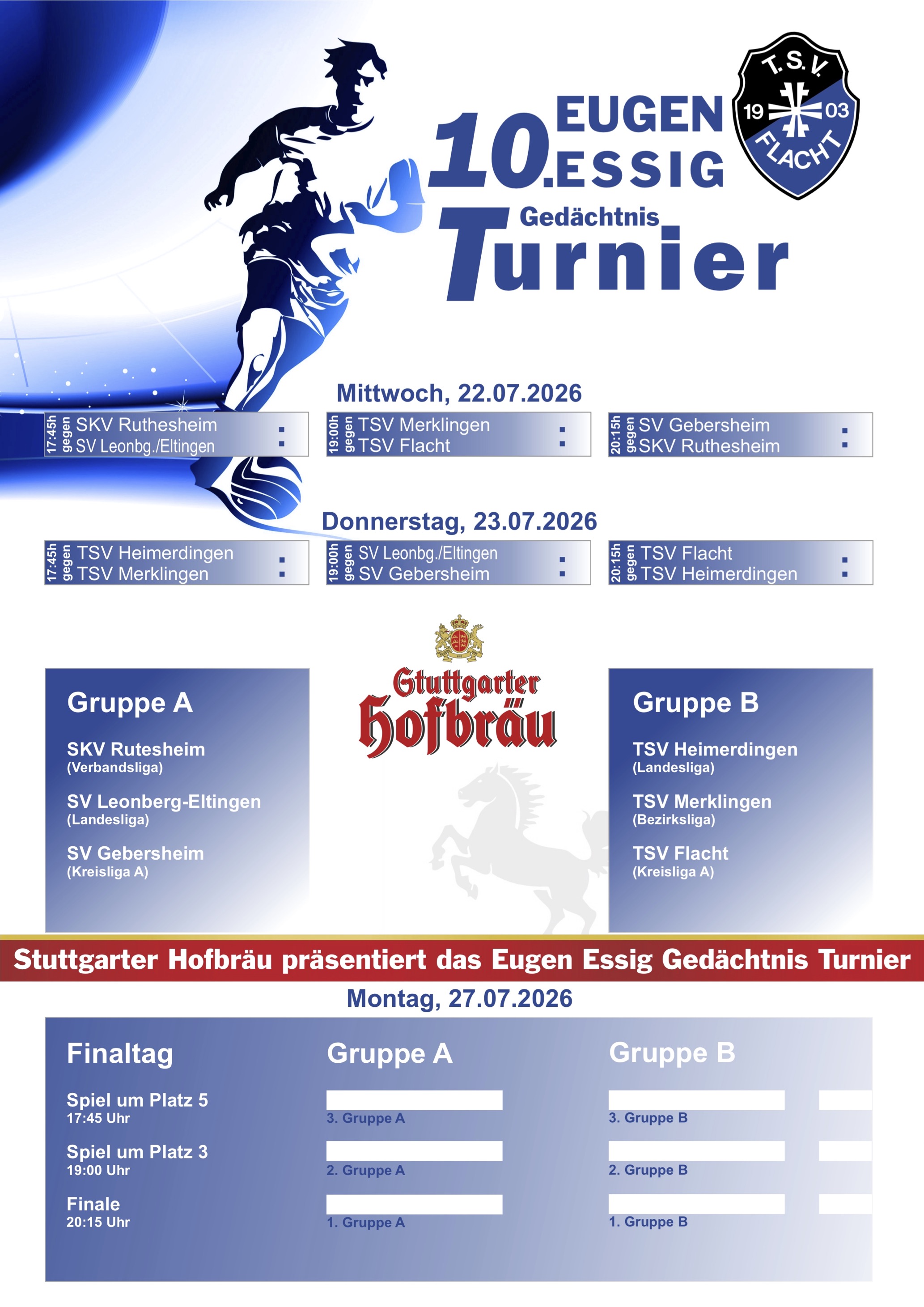 Stuttgarter Hofbräu präsentiert das 10. Eugen Essig-Gedächtnis-Turnier 2026